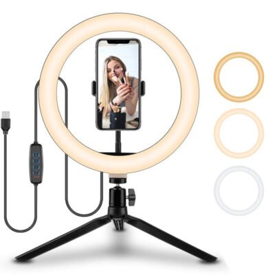 USB Rechargeable Selfie Ring Light – Clip-On LED Light for Phone & Makeup