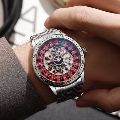 Waterproof Luminous Automatic Mechanical Watch for Men – Gambling Plate Design
