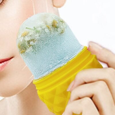 Facial Ice Roller Silicone Mold – Reusable Face Massage Ice Cube Tray for Glowing Skin & Pore Tightening