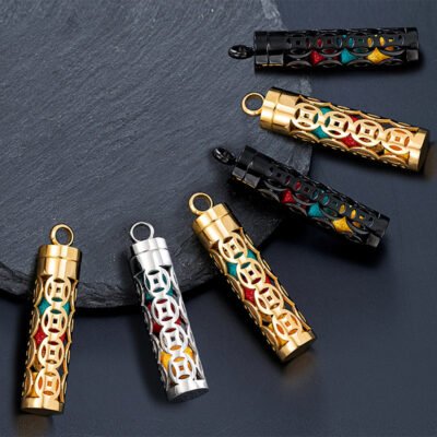 Titanium Steel Aromatherapy Necklace – Essential Oil Diffuser Pendant for Women & Men